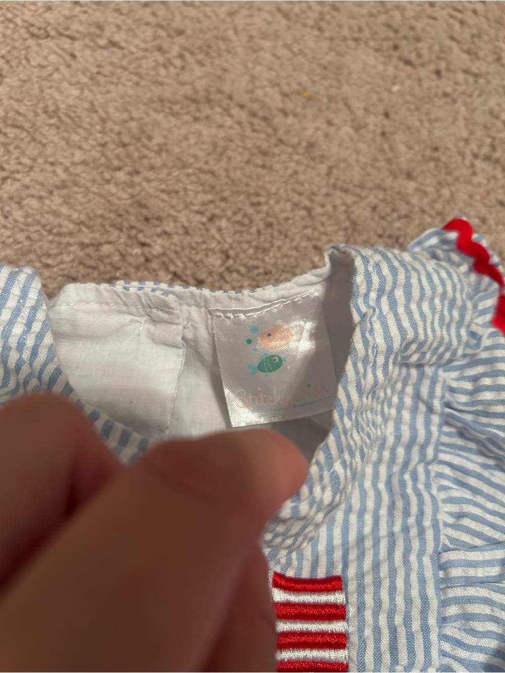 Sticky Fish American Flag Bubble 12-18mo - Picture 4 of 5